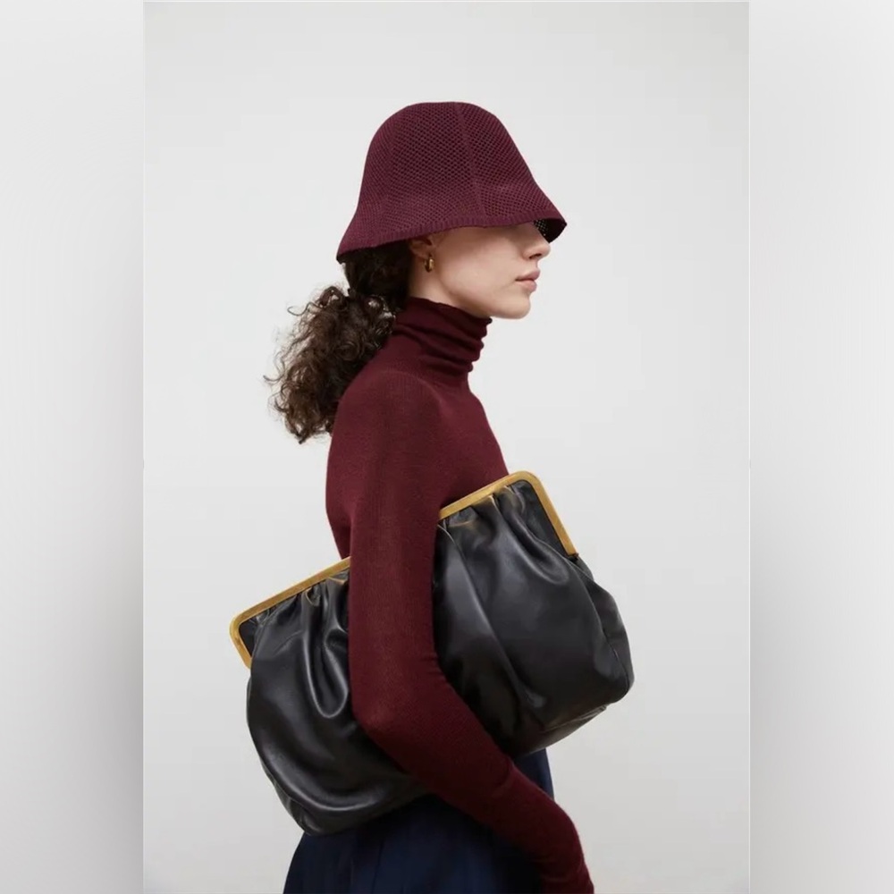 Mansur Gavriel Lambskin Wave Frame Clutch Bag